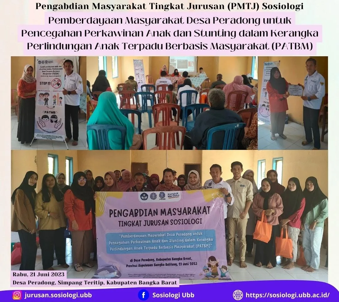 Pengabdian Masyarakat FISIP UBB Angkat Isu Perkawinan Anak dan Stunting di Desa Peradong