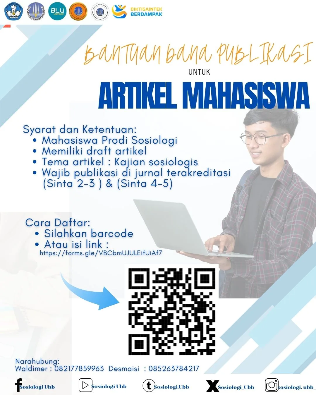 Prodi Sosiologi UBB Luncurkan Program Bantuan Dana Publikasi Artikel Mahasiswa